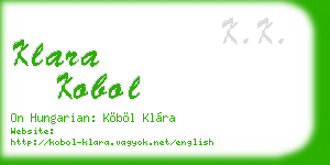klara kobol business card